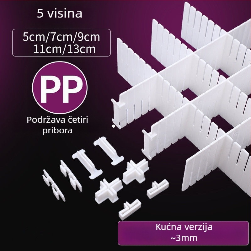 Debljinski dijelitelj ladice i skladišne pregrade — modularni organizacijski mrežni paneli