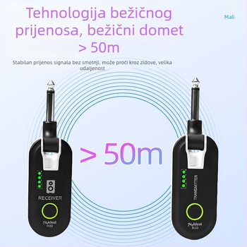 Bežični transceiver za električnu gitaru — sustav prijenosa jedan na više, odašiljač i prijamnik