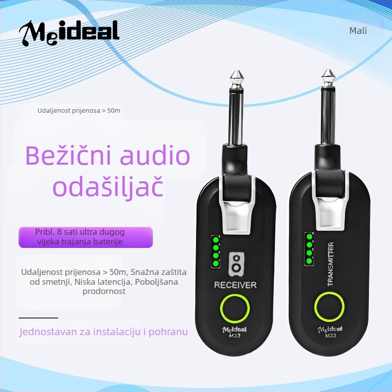 Bežični transceiver za električnu gitaru — sustav prijenosa jedan na više, odašiljač i prijamnik