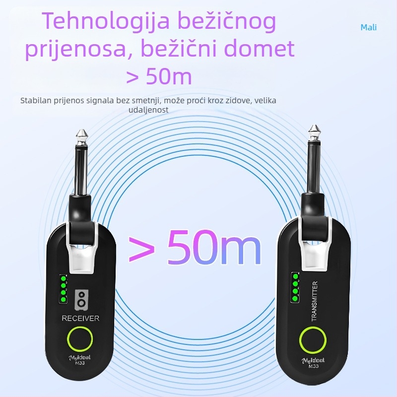 Bežični transceiver za električnu gitaru — sustav prijenosa jedan na više, odašiljač i prijamnik