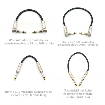 Kabel za gitarske efekte s 6,35 mm integriranom redukcijom šuma za električnu gitaru