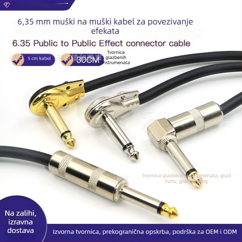 Kabel za gitarske efekte s 6,35 mm integriranom redukcijom šuma za električnu gitaru