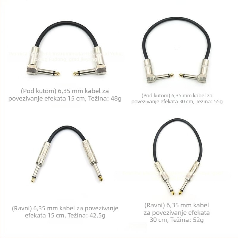 Kabel za gitarske efekte s 6,35 mm integriranom redukcijom šuma za električnu gitaru