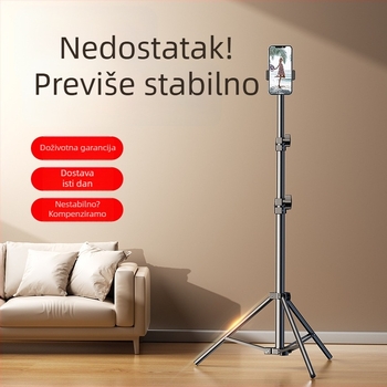 Stativ za telefon za live streaming, podni stalak, teleskopski, sklopivi, prenosni za vanjsku fotografiju