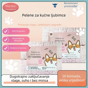 Psi hlačice za razdoblje – male pasmine, ženke, crtani stil Milaido