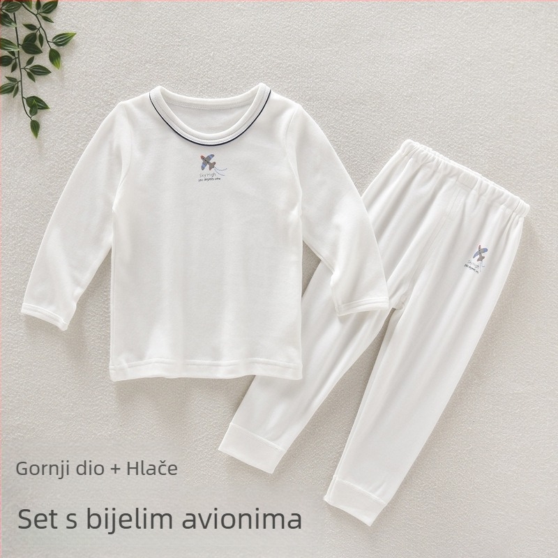 Dječji dvodijelni komplet u japanskom stilu s motivom zrakoplova, gornji dio s dugim rukavima i hlače, 100% pamuk, za dječake 3–8 godina