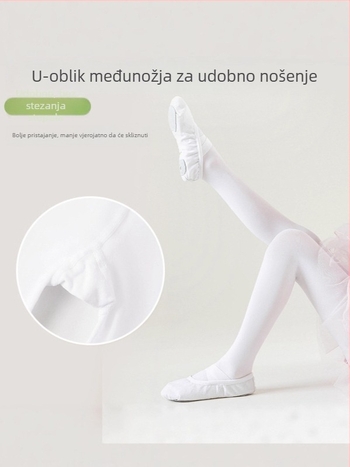 Dječje tanke elastične hulahopke za ples, jednobojne, prozračne i prilagodljive