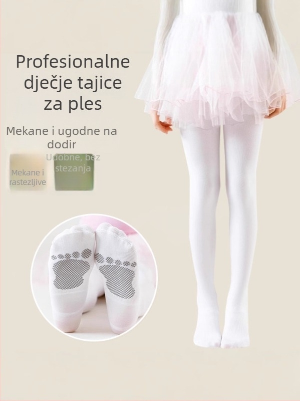 Dječje tanke elastične hulahopke za ples, jednobojne, prozračne i prilagodljive