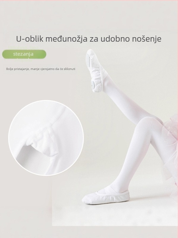 Dječje tanke elastične hulahopke za ples, jednobojne, prozračne i prilagodljive