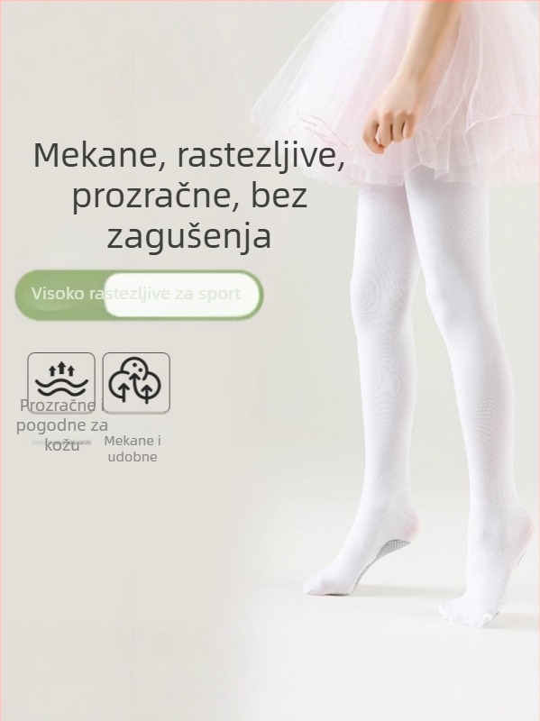 Dječje tanke elastične hulahopke za ples, jednobojne, prozračne i prilagodljive