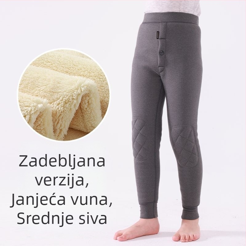 Termalne hlače za dječake s flisom, tople, visokog pojasa, kao sloj za osnovno odjeću