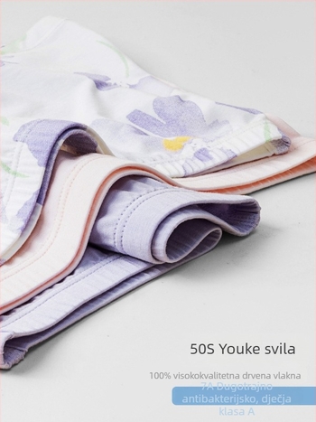 Djevojčice antibakterijsko donje rublje, kategorija A, lagane bokserice za uzrast 3-8 godina, Ecocos materijal, 92,9% regenerirane celulozne vlakna, Warm Buds
