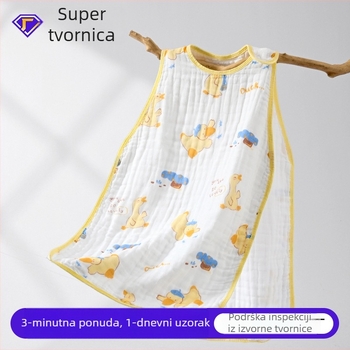 Prilagođena dječja vreća za spavanje za ljeto — tanak bezrukavni top od čiste pamuc gaze, zaštita od kikova za djecu
