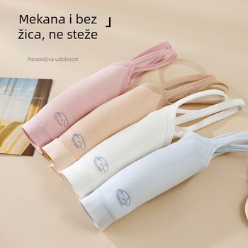 Prozračna pamukasta cami-bustier za djevojčice u razvoju, s jastučićima, glatka linija leđa