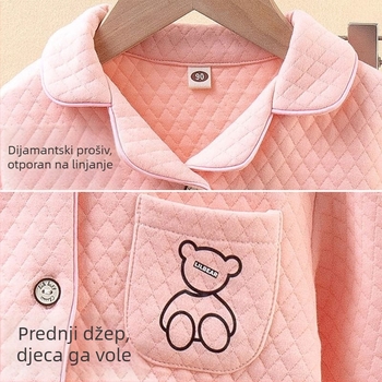 Dječji zimski pidžama set s trostrukom pamučnom izolacijom, unisex, za djecu 3–8 godina