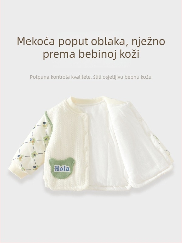 Top za novorođenog dječaka, od 100% pamuka, quiltiran, topao za jesen-zimu