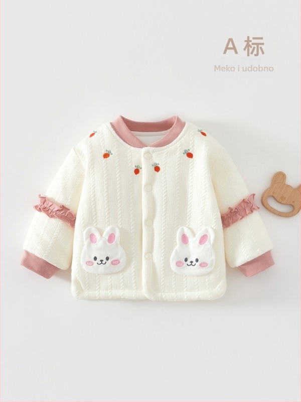 Dječje toplo gornje odjeće za djevojčice, jesen-zima, pamučni quilted top, 0–2 godine, 120 g