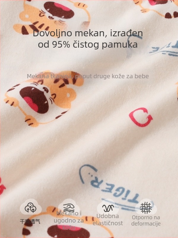 Jingqi dječje pamučne bokserice za dječake 1–3 godine, ljetne tanke, 95% pamuka