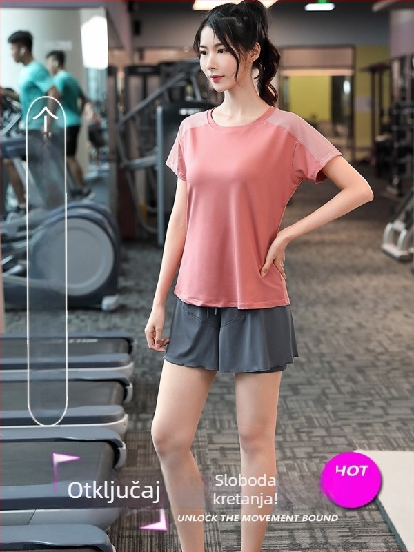Ženski mrežasti T-shirt s brzo sušećim materijalom, opuštene kroja, 3/4 rukava, lagani ljetni sportski top za yogu i fitness