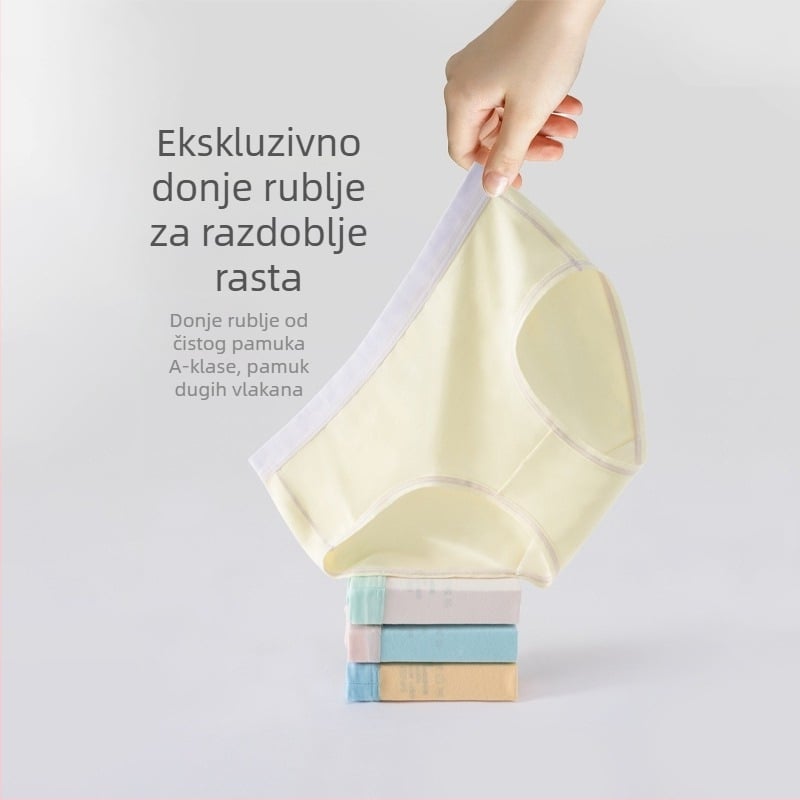 Dječje gaćice od pamuka, Tip A, udobne i lagane, bez pritiskanja, za djevojčice 3–8 godina (100–140 cm)