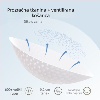 Prozračan grudnjak za djevojčice u ranoj adolescenciji, vanjski najlon, podstava 100% pamuk, bez žice, fiksne dvostruke naramenice