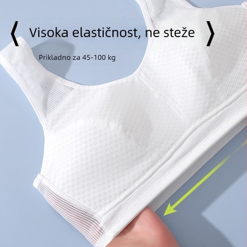 Prozračan grudnjak za djevojčice u ranoj adolescenciji, vanjski najlon, podstava 100% pamuk, bez žice, fiksne dvostruke naramenice