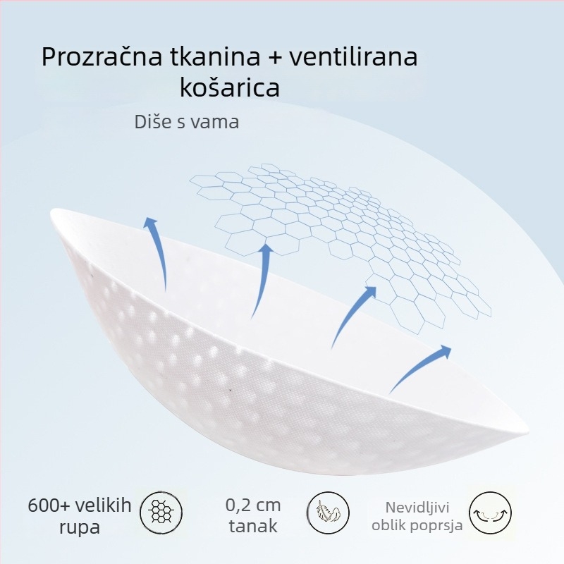 Prozračan grudnjak za djevojčice u ranoj adolescenciji, vanjski najlon, podstava 100% pamuk, bez žice, fiksne dvostruke naramenice
