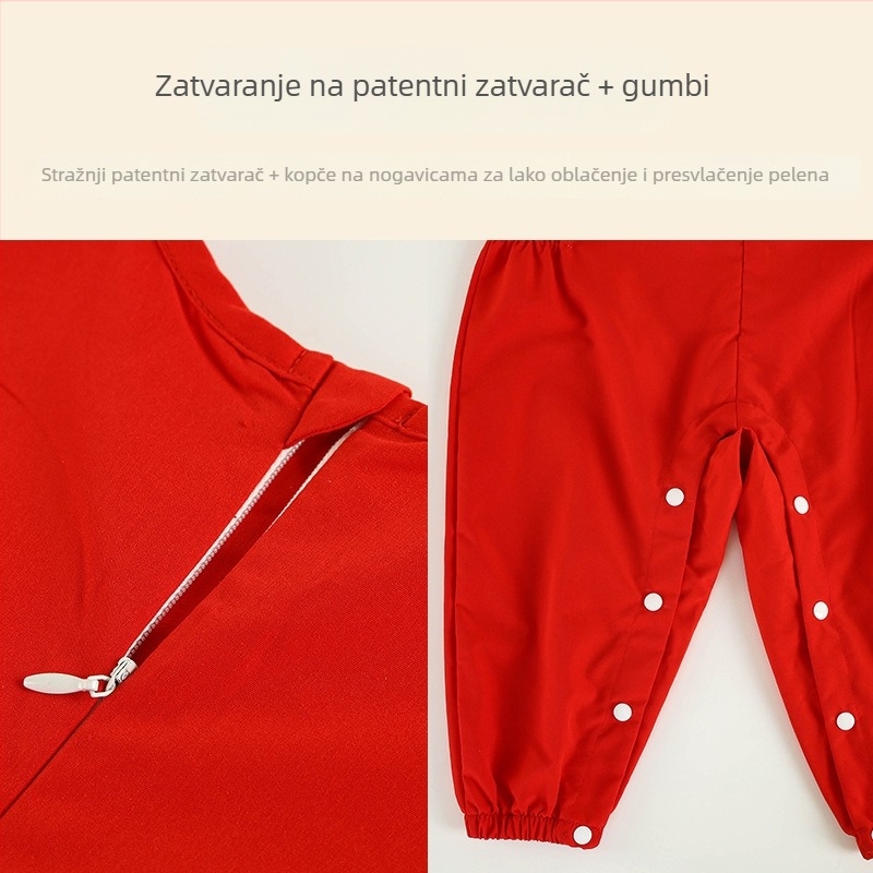 Dječji vodootporni cjeloviti zaštitni kombinezon s dugim rukavima, dvostrani, s karikaturnim uzorom, za jesenske šetnje