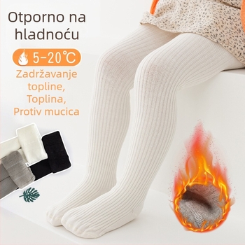 Dječje hulahopke za djevojčice s flis podstavom, srednje debele, jesen, uzrast 1–3 godina