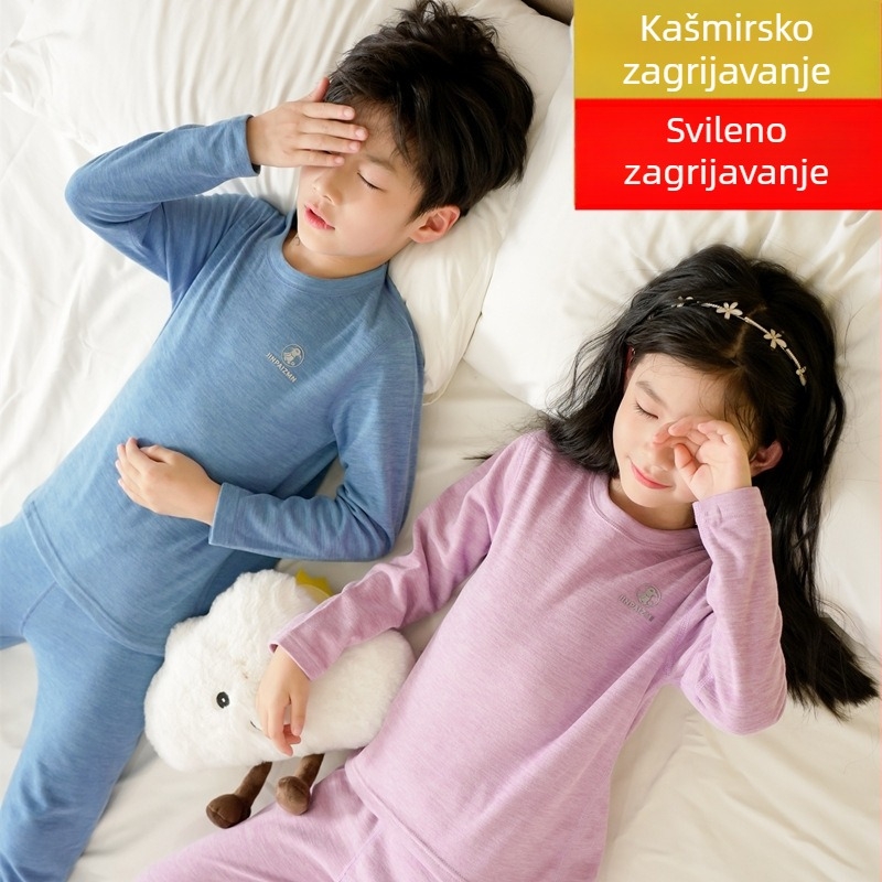 Nova dječja termalna odjeća – gornji i donji dio, 2205, jesen-zima, bez šavova, debeli