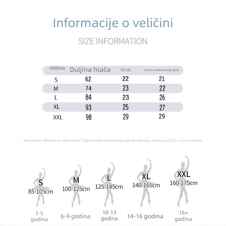 Dječje tajice za ples, jesensko-zimske, s fleece podstavom, bijele, za trening