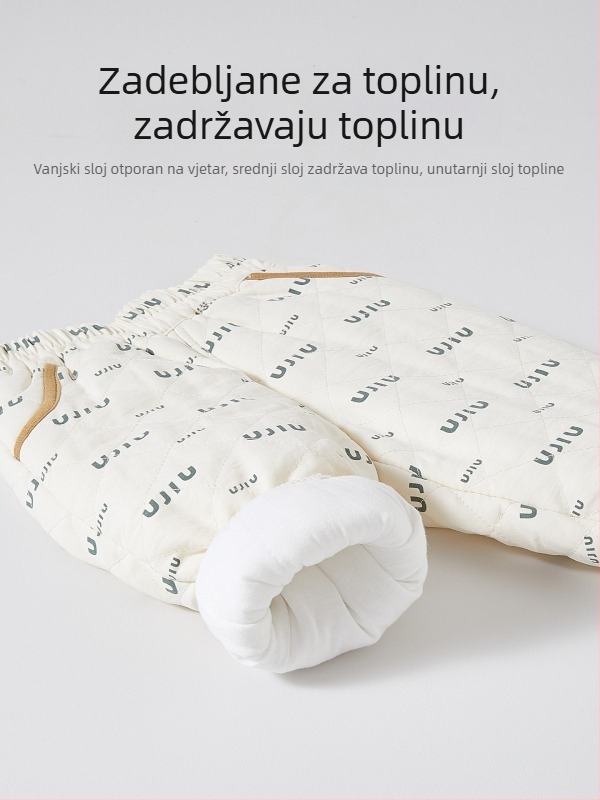 Dječje debeli quiltirani topli hlače, unisex, zimske, trostruka izolacija od pamuka
