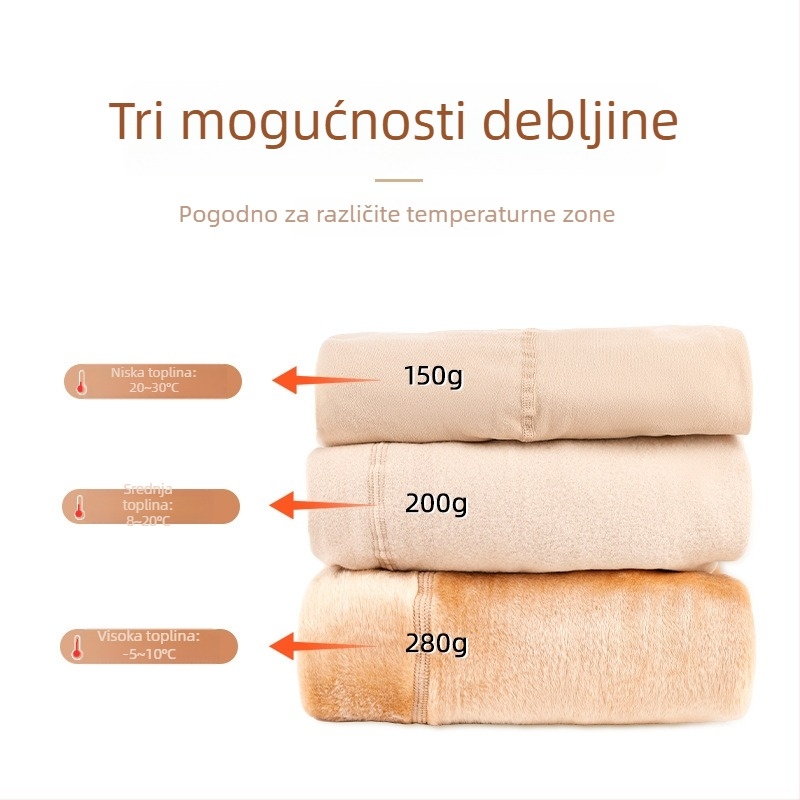 Dvoslojni tajice za velike veličine s fleece podstavom za jesen-zimu, visoka elastičnost, prirodan osjećaj kože