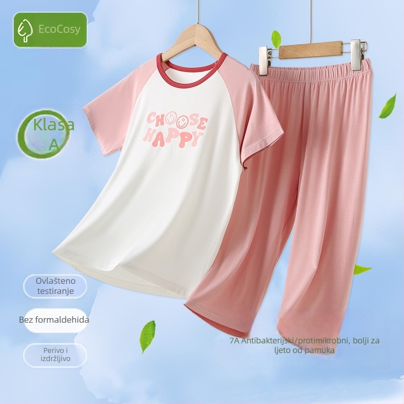 Dječji ljetni set od modala, korejskog stila, bez rukava – prsluk i T‑shirt, lagan i prozračan