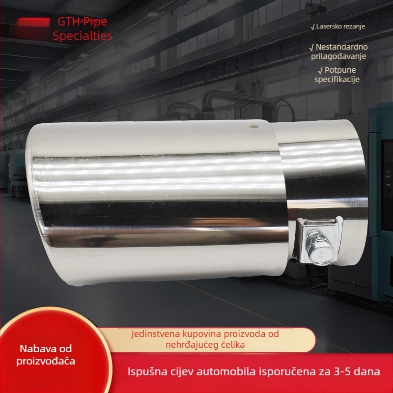 Automobilski ispušni sustav 7608, nehrđajući čelik, završna cijev, univerzalna montaža