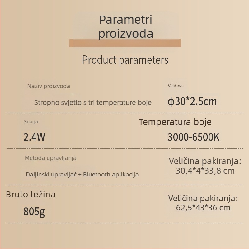 Izuzetno tanak stropni LED svjetiljka s bezprekidnim podešavanjem svjetline i trostranom zaštitom, ultra jarko trobojno osvjetljenje za dnevni boravak, okrugli disk, pametno daljinsko upravljanje i način rada spavanja