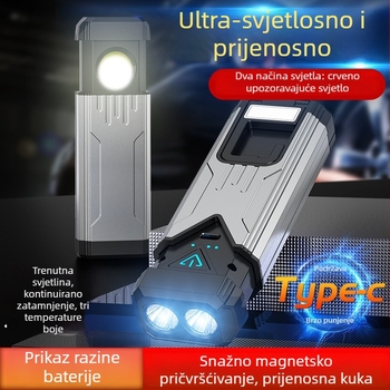 LED radna svjetiljka za popravak automobila s USB punjenjem, magnetom, COB LED, višenamjenska LED svjetiljka
