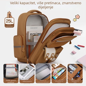 Nezha školska torba na kolima za učenike osnovne škole, 1.–6. razred, unisex, velika kapaciteta, vodootporna