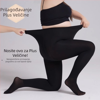 Plus veličine velur hlačice s flecom za jesen-zimu, plus veličina, dvostruki panel, cijele noge, protuklizno