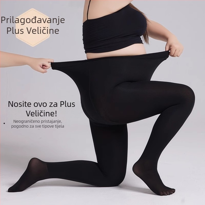 Plus veličine velur hlačice s flecom za jesen-zimu, plus veličina, dvostruki panel, cijele noge, protuklizno
