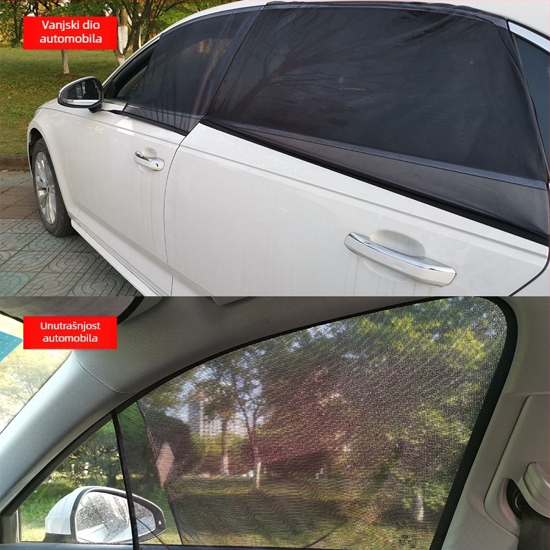 Auto zavjesa za prozor sa zaštitom od sunca i mrežom protiv komaraca za ventilaciju i privatnost