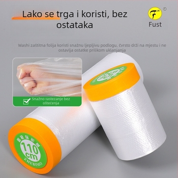Jednokratna prozirna maskirajuća folija za bojanje — zaštitna folija za namještaj i zidove, zaštita od prašine
