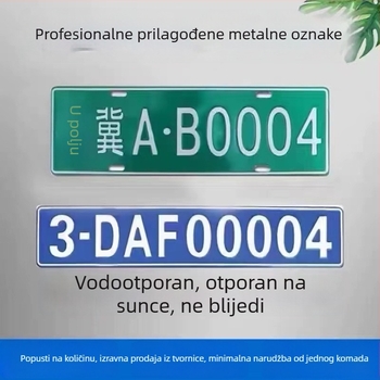 Prilagođeni reflektirajući znak s registarskom pločicom za unutarnje prostore tvornice i zidnu dekoraciju autosalona, privjesak