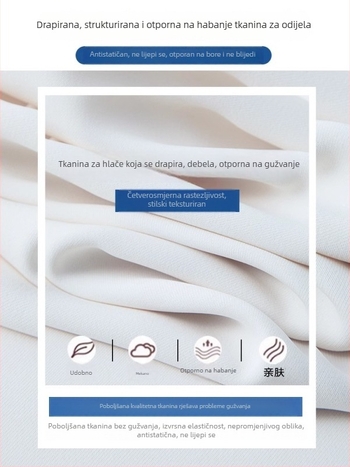 Ženske široke hlače od Ice Silk za ljeto, crne, tanke, visoke elastičnosti, plus veličina, opušteni ravni kroj