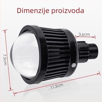 LED kanon visoke zrake, 2,5 inča, ultraširoka zraka, 12–24V, IP68, 38W, 5000 lm, plavi demon oči Halo