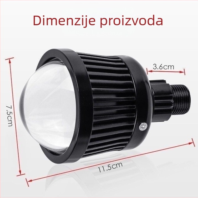LED kanon visoke zrake, 2,5 inča, ultraširoka zraka, 12–24V, IP68, 38W, 5000 lm, plavi demon oči Halo