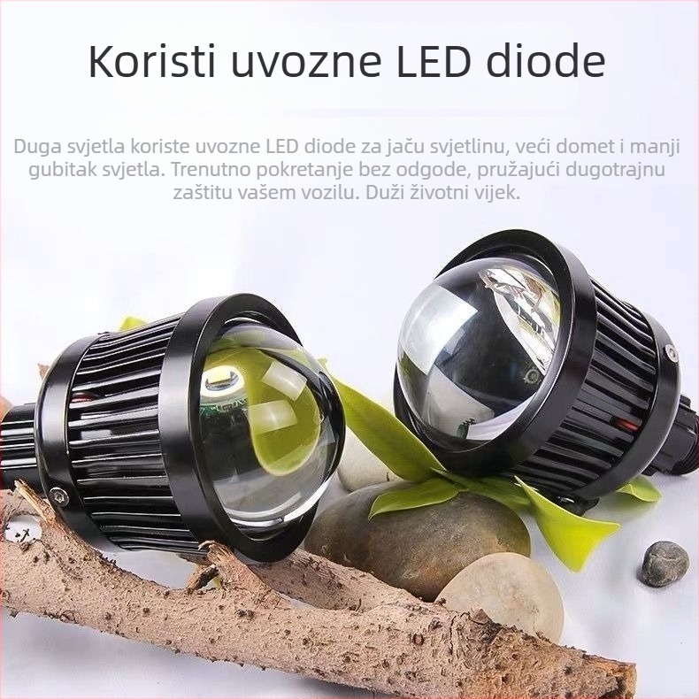 LED kanon visoke zrake, 2,5 inča, ultraširoka zraka, 12–24V, IP68, 38W, 5000 lm, plavi demon oči Halo