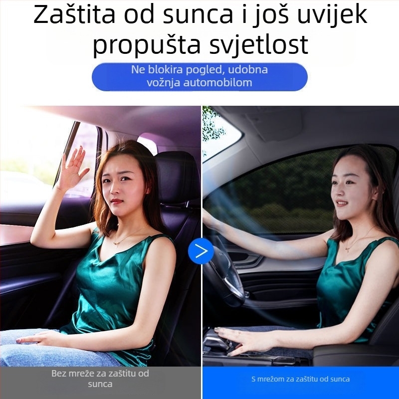 Automobilska zatamnjiva mreža prozor s mrežicom protiv komaraca – prozračna, UV zaštita, toplinska izolacija i blokiranje svjetla