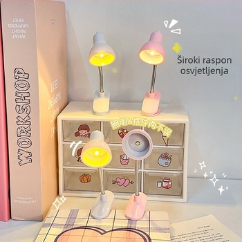 Kreativna LED mini klips stolna svjetiljka, noćna svjetiljka za dom i studentski dom te sobu za čitanje, topla svjetlost, zaštita očiju