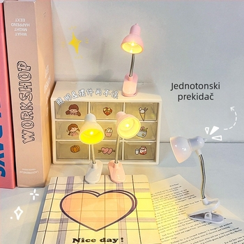 Kreativna LED mini klips stolna svjetiljka, noćna svjetiljka za dom i studentski dom te sobu za čitanje, topla svjetlost, zaštita očiju
